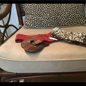 Beaded Wooden Buckle Belts